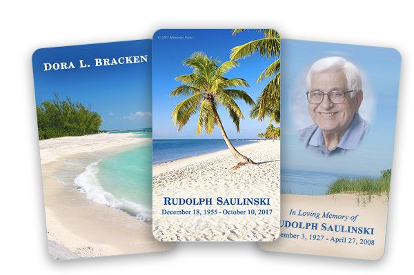 beach funeral card