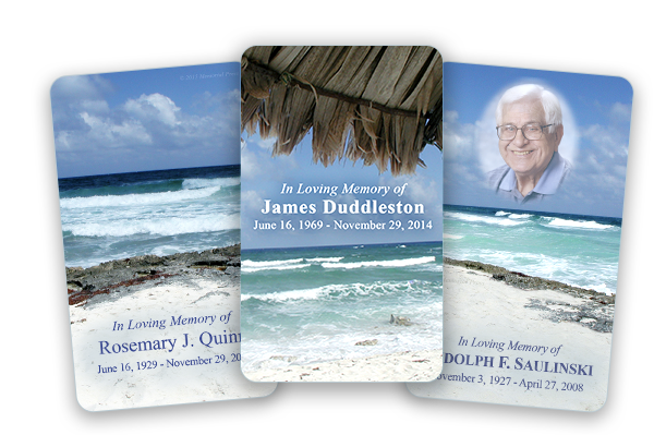 beach memorial card