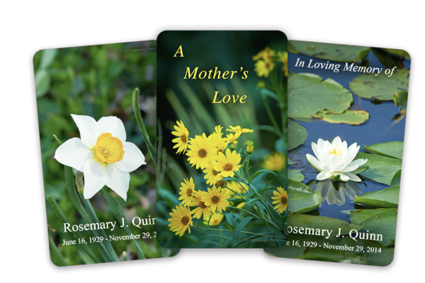 flower memorial cards