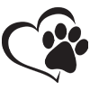Paw Print with Heart