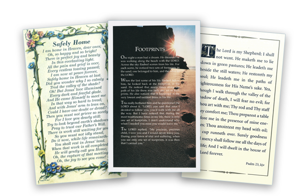 religious funeral card