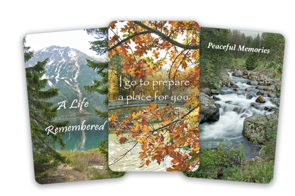 scenery memorial cards